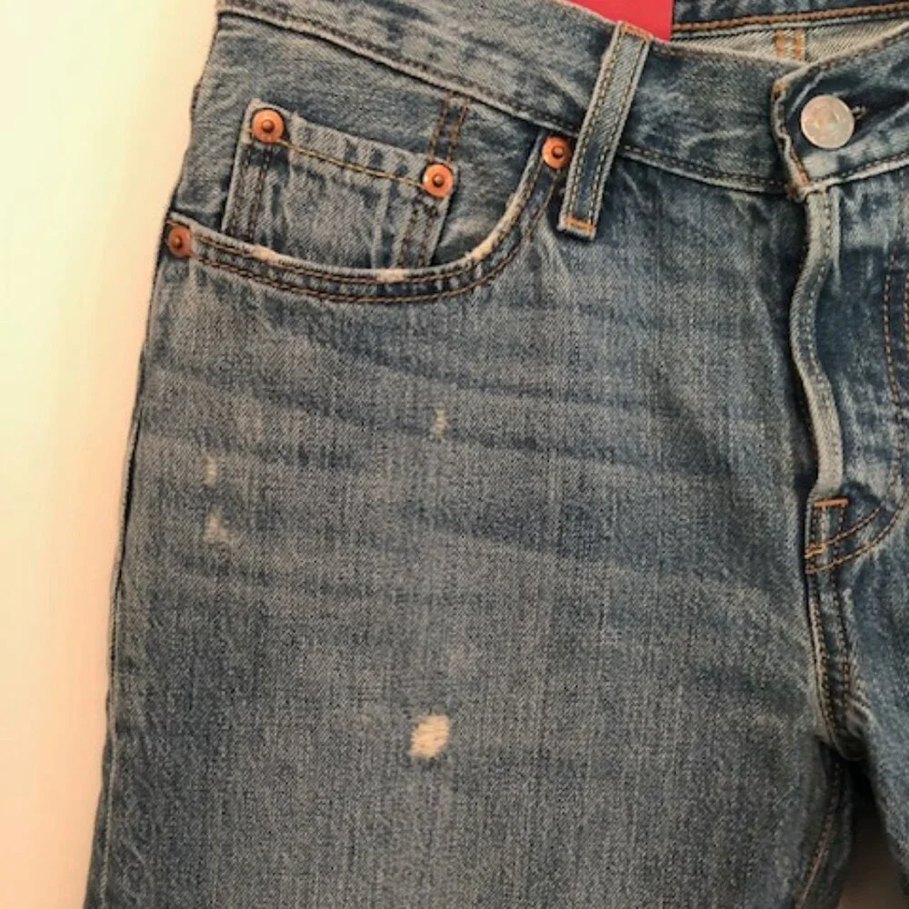 NWT Levi's 501 CT Denim Jeans Waist 24" Inseam 32" Cropped - Picture 5 of 15